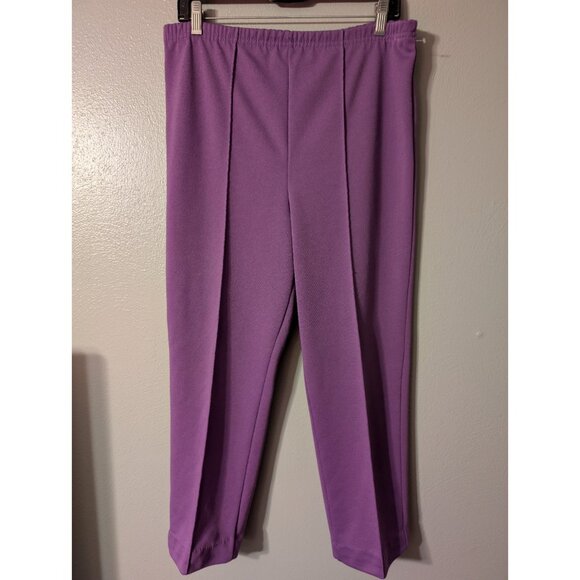Vintage 80s/90s Haband for Her Purple Elastic Waist Pleated Pants Size 12P - Picture 2 of 5